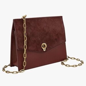 Fossil Stevie Small Henna Leather and Suede Crossbody Bag